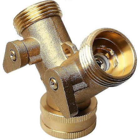 Kaksoispesukonehana, 2-suuntainen Y-muotoinen letkunjakaja 3/4 tuuman messinkiletkuliitin säädettävällä kahvalla kasteluun pyykinpesuun puutarhaan 