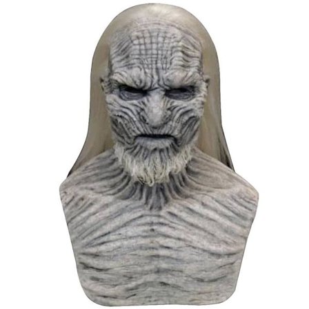 Game Of Thrones 8 The White Walkers Cosplay Huvudmask med peruker Halloween Carnival Night King Latex Huvudbonader Fancy Dress Up Kostym rekvisita