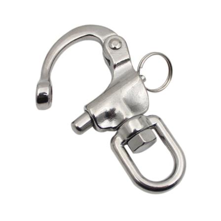 Svivel Snap Hook, 2 stk. Svivel Snap Hook 316 Rustfritt Stål Hurtigkoblinger Hurtigutløserfjærkrok for Seilskute Fallbåt Tilbehør (70mm)