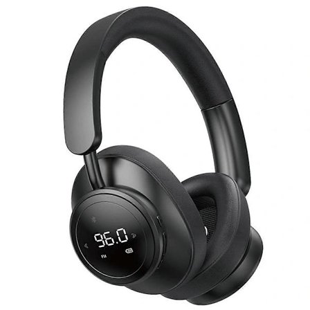 /EA/ Trådlösa Hörlurar med Mikrofon, Vikbara Over-Ear Bluetooth 5.3 Hörlurar Stöd TF-kort FM-Radio Svart
