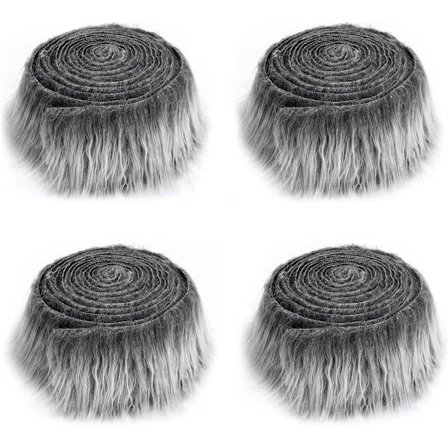 4 kpl Harmaa Turkistyyli Kangas 1,5 metriä Shaggy Tekoturkis Kangas Pehmeä Turkistyyli Plush Gnomejen Partaille Joulupukille Kääpiön Pääkatteelle 