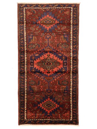 Anudada A Mano Hamadan Alfombra 107X215 Oriental De Lana Pequeño