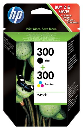 HP 300 svart bläckpatron/trefärgsbläckpatron, original, 2-pack, 884962770160