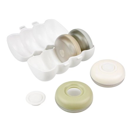 4x Reisebeholdere med Etui for Sjampo og Lotion Hvit