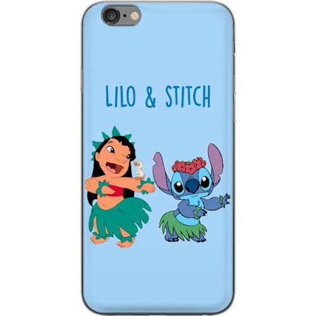 Kompatibelt Mobildeksel til Apple iPhone 6 Plus Fargeglad illustrasjon av Lilo og Stitch som danser hula i gresskjørt