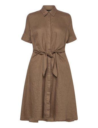 Soft Drapey Linen-Dress Brown Lauren Ralph Lauren