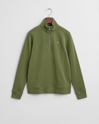 GANT - Shield genser med half-zip til ungdom washed olive