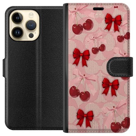 Yhteensopiva Lompakkokotelo Apple iPhone 14 Pro Max Körsbär rosetter