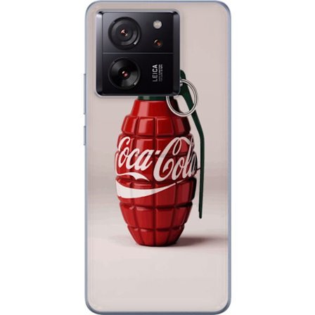 Kompatibelt Mobildeksel til Xiaomi Xiaomi 13T Kunstnerisk illustrasjon av Coca Cola granateple i rødt og grønt, pop art inspirert motiv med lekende