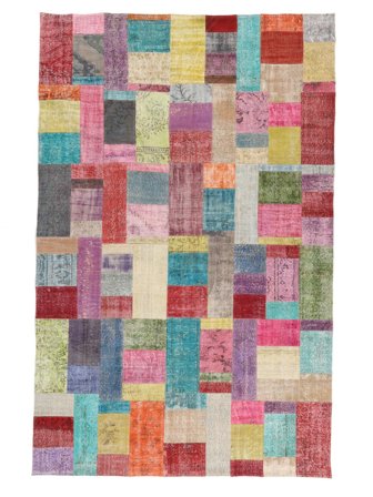 Noué À La Main Patchwork Tapis 262X415 Vintage De Laine Rouge Foncé/Rouge Grand
