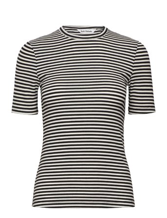 Srfenja Stripe Ss Top Black Soft Rebels