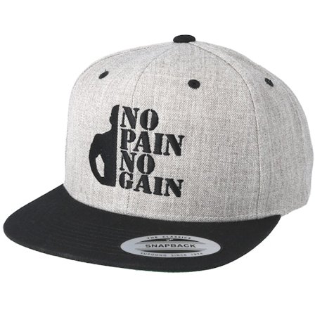 Berzerk - Šedá snapback Kšiltovka - No Pain No Gain Grey/Black Snapback @ Hatstore