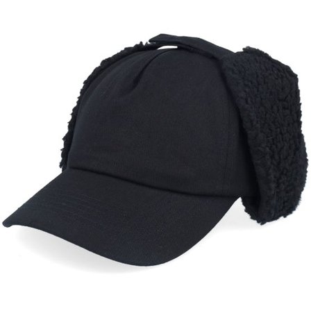 Equip - Svart earflap Keps - Golfer Cotton Black Mid Unconstructed Earflap @ Hatstore