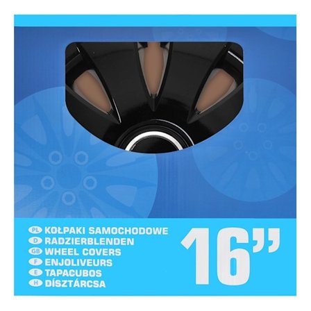 Hjulskyddset Aura svart 16 tum 4 stycken i displaybox