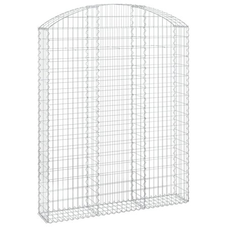 vidaXL Gabion bågformad 150x30x180/200 cm galvaniserat järn