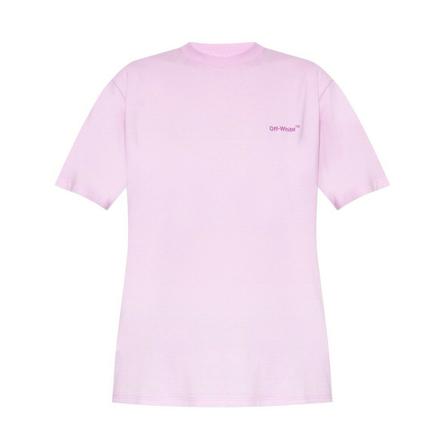Off White T-shirt with logo Lilla, Dame T-shirts