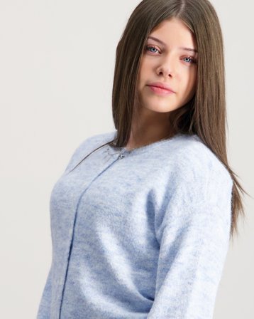 VERO MODA VMHOPE LS O-NECK BUTTON CARDIGAN Blauw Truien Meisjes - Kids Brand Store