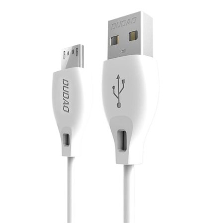 Dudao kaapeli mikro-USB-kaapeli 2,4A 2m valkoinen (L4M 2m valkoinen)