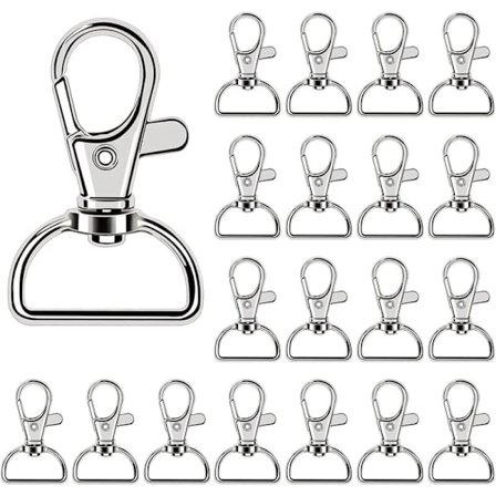Rotating Keychain, 50 Pcs Swivel Lobster Clasps, Key Hooks, D-Rings Keychain Clip for Jewelry Keys Handbag DIY Decoration