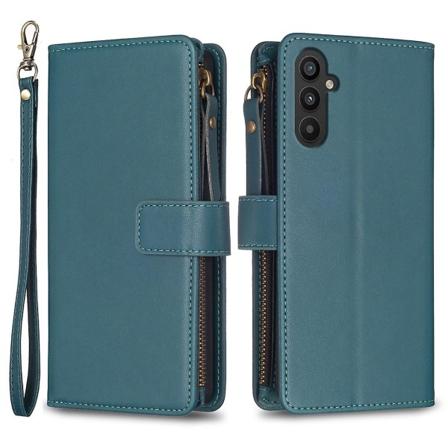 Samsung A34 5G yksiväriselle vetoketjulaukkulle, case Bf19 vihreä Green Style B Samsung Galaxy A34 5G