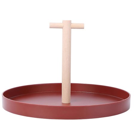 Fangbrett med håndtak, enkel oppbevaringsbrett, skrivebordsbrett i tre for hjeminnredning, gave til familie og venner, rød 25x25cm 1-pakning