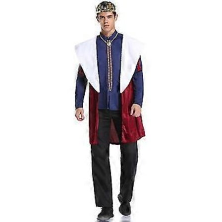 Middelalderkostyme Kjole Over Lange Kjoler Cosplay Retro Kjole, Herre Konge Kostyme (M MEN)