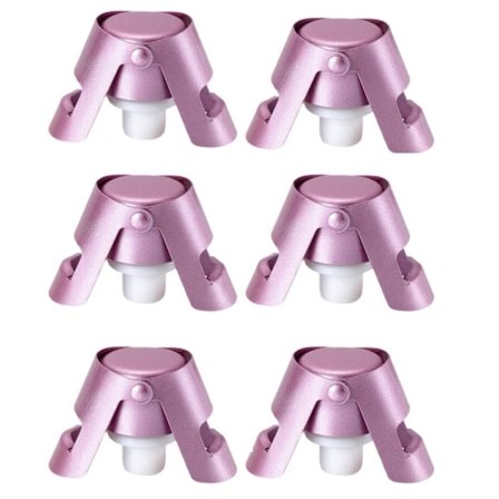Champagnestopper, Vinstoppar, Rostfri Vinstopp 6-pack