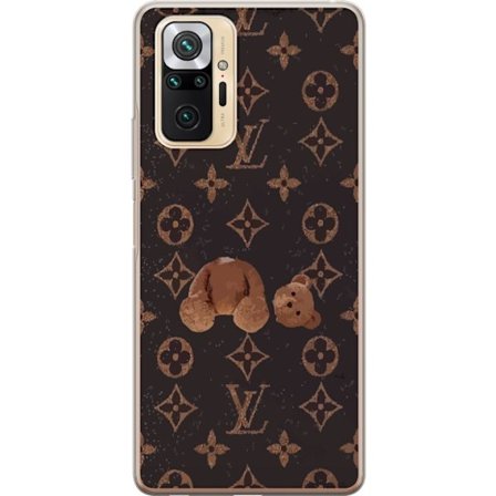 Kompatibel Mobilcover til Xiaomi Xiaomi Redmi Note 10 Pro Luksuriøst monogrammønster med knust bamse i mørk modeæstetik