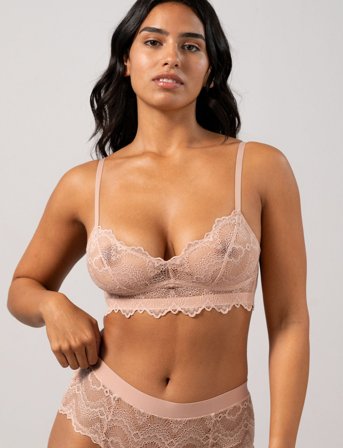 Understatement Underwear Lace Balconette - Pink - XXL