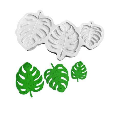 Tropisk Blad Silikoneforme Palmeblad Fondantform Monstera Blad Slikforme Til Chokolade Cupcake Topper Kagedekoration Sukkerhåndværk Polymer Ler Gu
