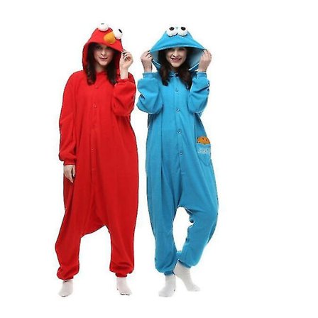 Adult Sesame Street Cookie Costume Pajamas Outfit -a