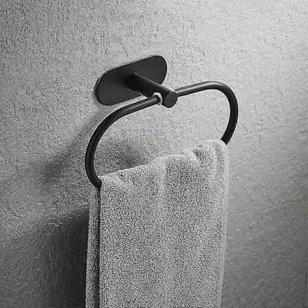 Handdukshängare i rostfritt stål för badrum, kök, tvättstuga, 5 kg (Svart)