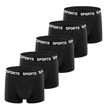 Par herre boxershorts, sporty, åndbare, højelastiske, sorte, XXL.