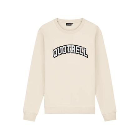 Quotrell, Quotrell University Crewneck Senior Beige/Black Beige, unisex, Maat:M,polyester