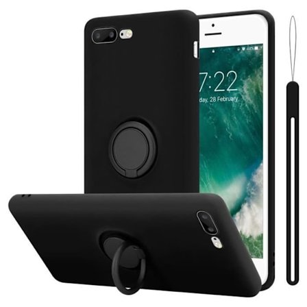 Skal för Apple iPhone 7 PLUS / 7S PLUS / 8 PLUS Fodral i LIQUID BLACK Etui Skydd i silikon TPU telefon