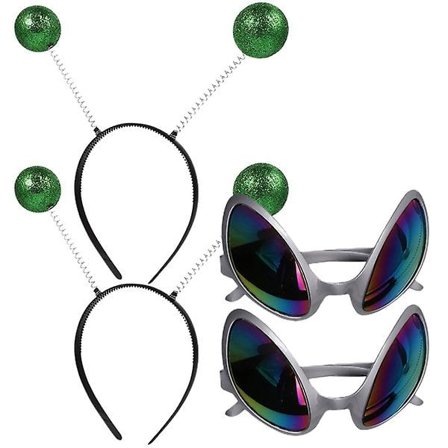 2 sett Alien Antenne Hodebånd Nyhet Alien Briller Alien Co