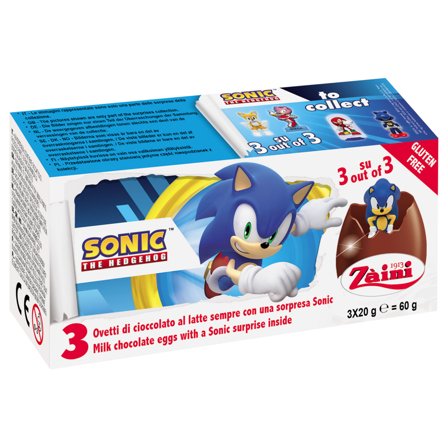 Sonic Chokoladeæg med Overraskelse 3-pak