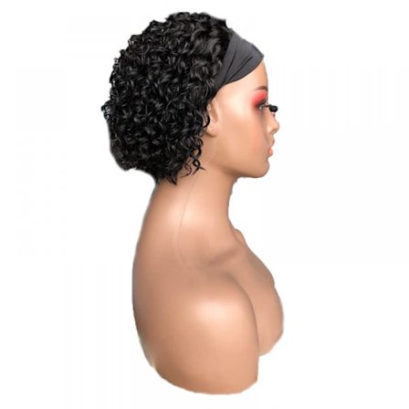 Kort krøllete Pixie Cut pannebånd parykk kort krøllete Pixie Bob menneskehår Wi