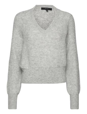 Vmallison Ls V-Neck Blouse Ga Bf Pullover Grå Vero Moda