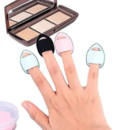 5 st fingerpuderpuffbandhandtag makeup svamp ultra mjuk mini puderpuff för foundation concealer kosmetisk foundation svamp mineralpuder