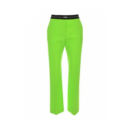Msgm, Trousers Groen, Dames, Maat:S,elastaan