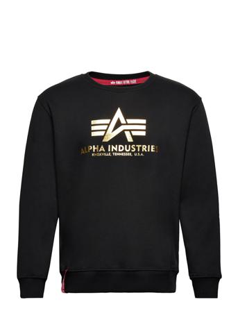 Basic Sweater Foil Print Sweatshirt Trøje Sort Alpha Industries