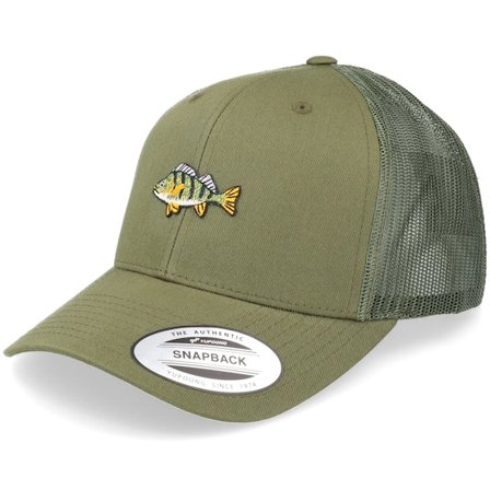 Skillfish - Grøn trucker Kasket - Perch Fish Olive Trucker @ Hatstore