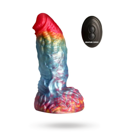 XR Brands: Rainbow Phoenix Vibrating Dildo 17,3 cm - Vuxen.dk: For hende