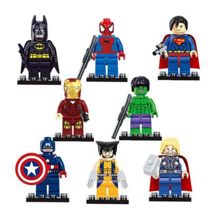 8 stk Marvel Avengers Super Hero Comic Byggeklossfigurer Dc Minifigur Leke Gave 8pcs