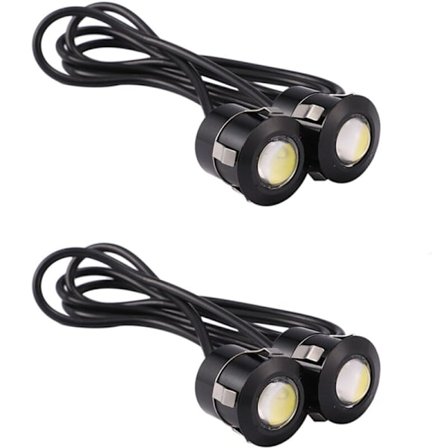 4 stk. Eagle Eye LED-tåkelys for bil, motorsykkel, 9W hvitt lys, svart