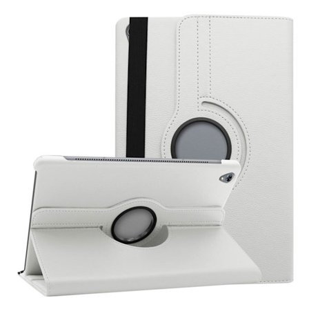 Huawei MediaPad M6 10.8 360 graders litchi grain läderfodral - Vit
