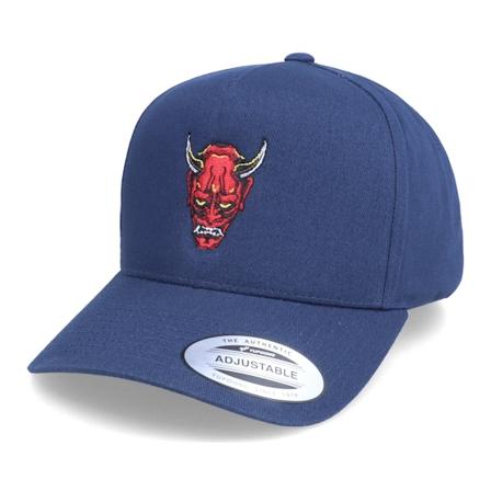 Iconic - Bleu adjustable Casquette - Red Oni Demon Mask Navy A-Frame Adjustable @ Hatstore
