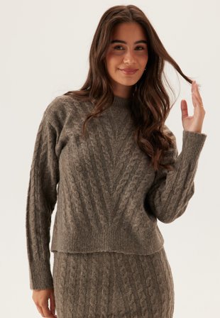 VILA Virelli Highneck L/S CABLE KNIT Klær