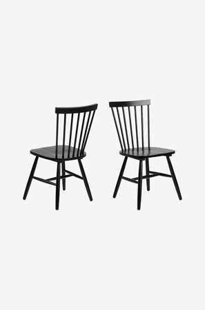 AC Design Furniture - Spisebordsstol Riano 2-pak - Sort - Pindestole - Fra Homeroom